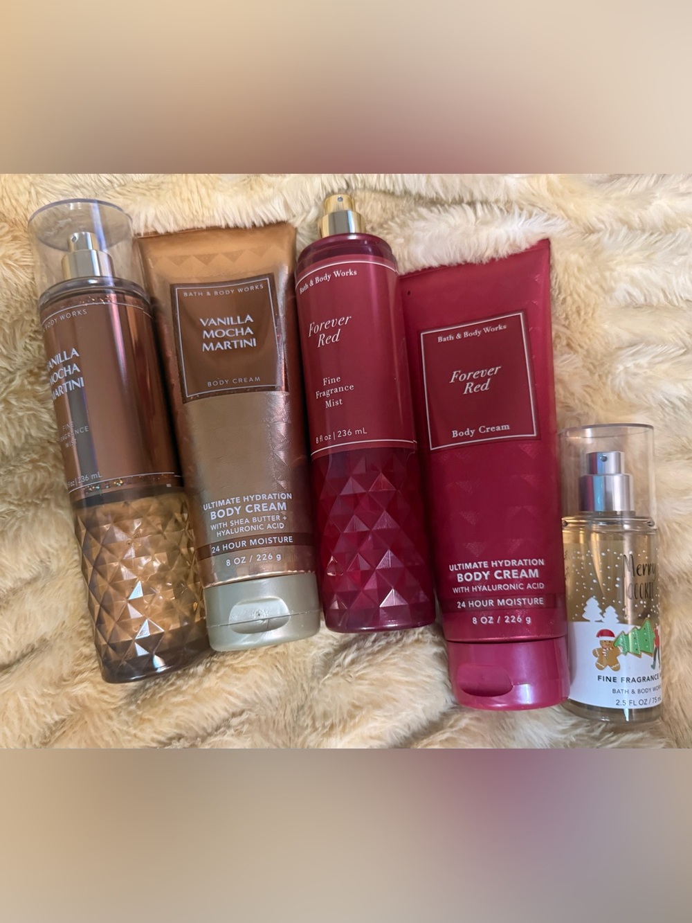 Bath & Body Works Forever Red & Vanilla Mocha Martini Body Care Set - Red, Brown